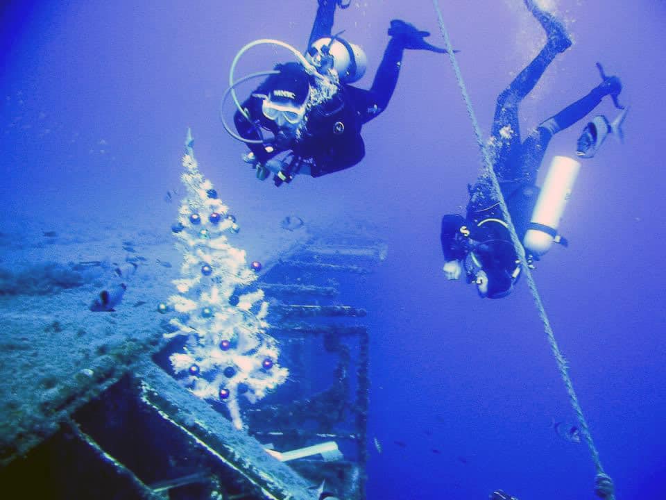 Preya and Med eloped in Cyprus, diving the famous Zenobia wreck.